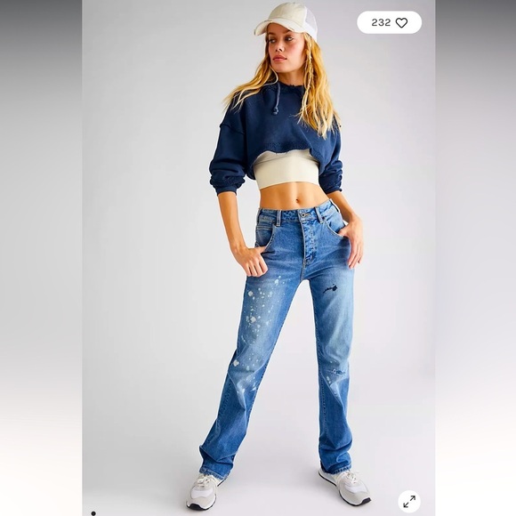 Neon Denim Brand N. D. B. Henley Straight Jeans 27 sold at Free People 5 - Picture 2 of 9